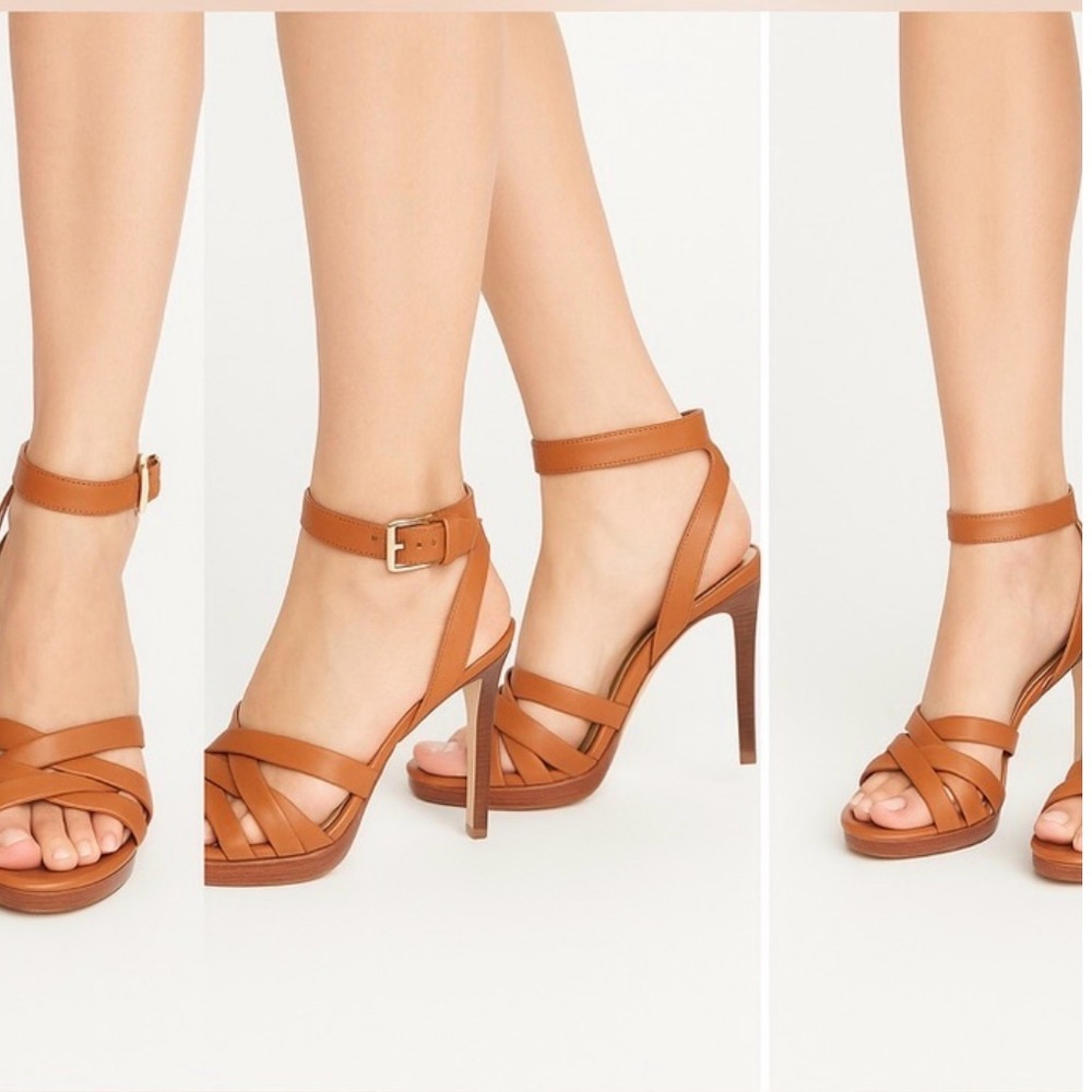 Michael Kors Tan Strappy High-Heel Sandals. Size 7 1/2